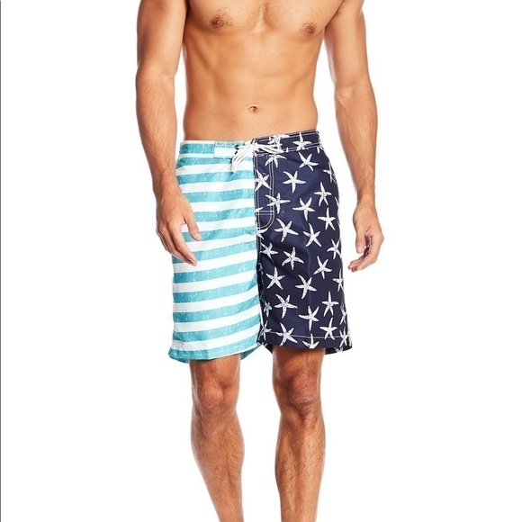 Trunks Swami Swim Shorts Neon Flag Print Medium - Picture 1 of 5